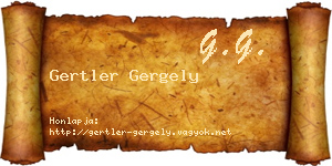 Gertler Gergely névjegykártya